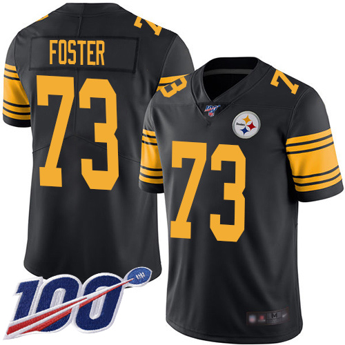 Men Pittsburgh Steelers Football 73 Limited Black Ramon Foster 100th Season Rush Vapor Untouchable Nike NFL Jersey